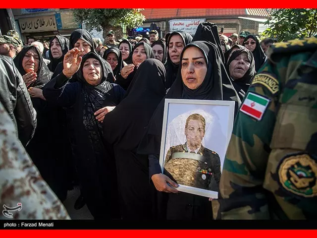تصاویر مراسم تشییع شهید سجاد منصوری شهدای ارتش حمله اسرائیل